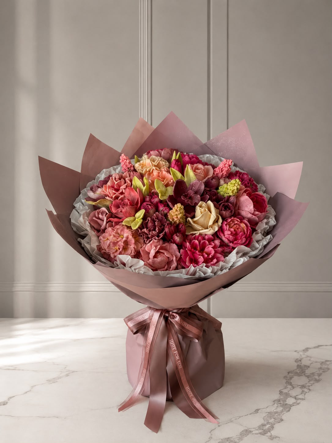 Dusty Rose Bouquet buchet din bezea în nuanțe mov prăfuit